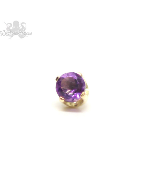 Accessoire en Or 18 carats et Améthyste, pour bijou en 1 ou 1.2 mm