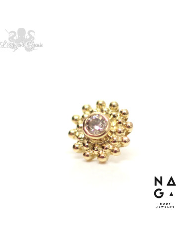 Diamant et or jaune 18 carats  threadless - NAGA BODY JEWELRY