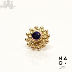 Saphir et or jaune 18 carats  threadless - NAGA BODY JEWELRY 2