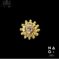 Diamant et or jaune 18 carats  threadless - NAGA BODY JEWELRY 2