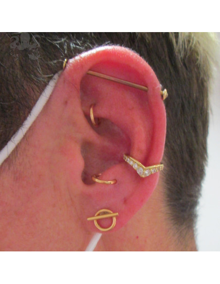 Anneau articulé en or jaune 18 carats & Swarovski