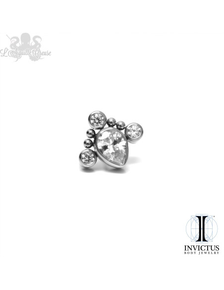 Marquise Invictus en titane et zircons premiums - threadless