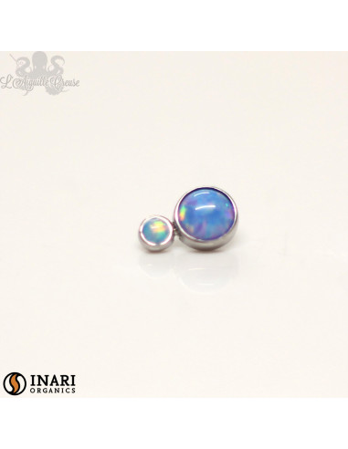 Double cabochon d'opales synthétiques Inari Organics en titane de 4,5 et 2.5 mm- pour 1 ou 1.2 mm