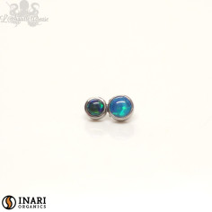 Double cabochon d'opales synthétiques Inari Organics en titane de 3 et 2.5 mm- pour 1 ou 1.2 mm