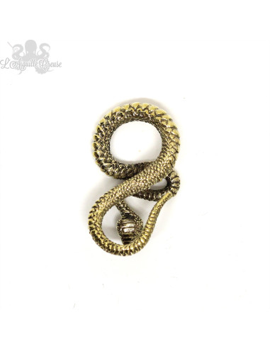 Paire de poids en bronze jaune Serpents