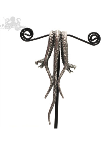 Paire de poids en bronze blanc Serpents