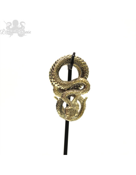 Paire de poids en bronze jaune Serpents