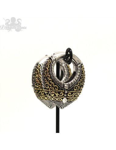 Paire de poids en bronze blanc et jaune, fermeture aimantée