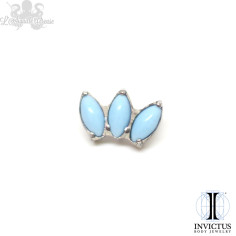 Marquise 3 pétales Invictus en titane et pierres fines - pour 1.2 mm 2