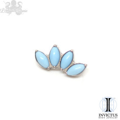 Marquise 4 pétales Invictus en titane et pierres fines - pour 1.2 mm 2