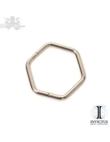 Anneau segmenté Hexagonale en titane Invictus, ouverture facile - 1 mm