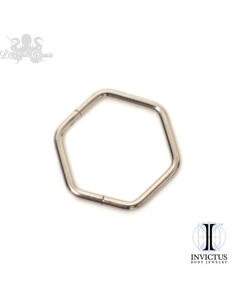 Anneau segmenté Hexagonale en titane Invictus, ouverture facile - 1 mm