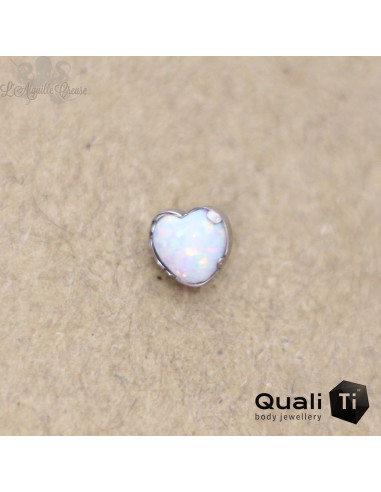 Coeur QualiTi en titane et opale synthétique - pour 1 ou 1.2 mm