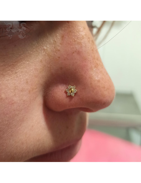 Fleur en Or 18 carats & cristaux Swarovski, pour bijou en 1 ou 1.2 mm