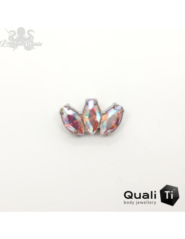 Marquise QualiTi en titane & zircons premium- pour 1 ou 1.2 mm