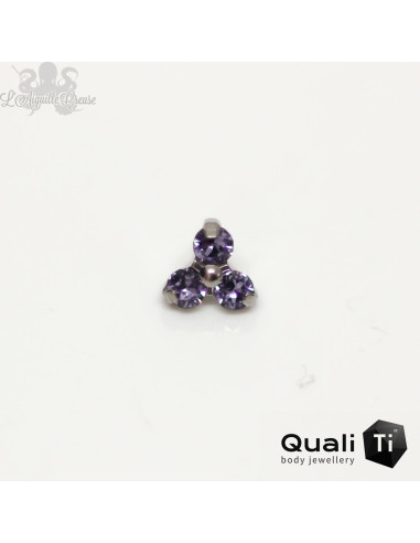 Trio Tanzanite QualiTi en titane & zircons - pour 1 ou 1.2 mm