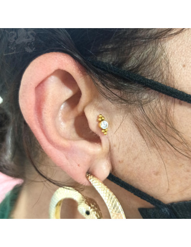 Cristal Swarovski en titane pvd or pour 1 ou 1.2 mm