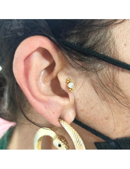 Cristal Swarovski en titane pvd or pour 1 ou 1.2 mm