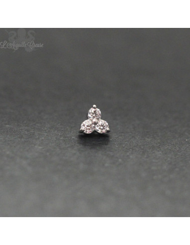 Trèfle en or blanc 18 carats pour 1.2 mm