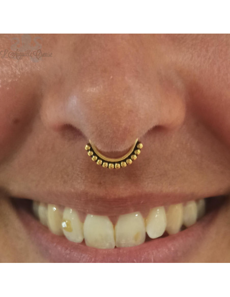 Anneau plaqué or segmenté tribal, ouverture facile