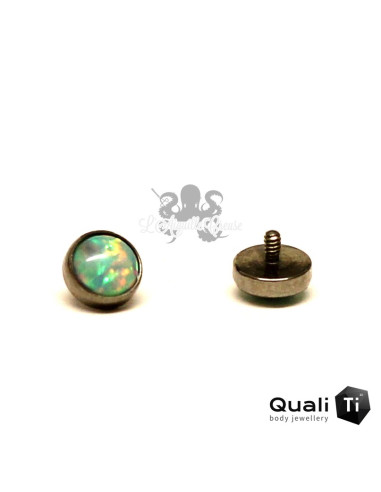 Cabochon d'opale synthétique de 6 mm QualiTi en titane - pour 1.6 mm