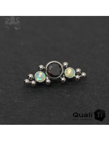 Accessoire QualiTi en titane, opales synthétiques & zircons - pour 1 ou 1.2 mm