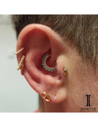 Anneau articulé en or jaune 14 carats Invictus