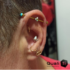 Cabochon de turquoise synthétique QualiTi en titane - pour 1.6 mm 2