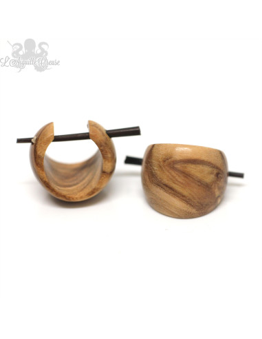 Paire de boucles d'oreilles en bois d'Olivier