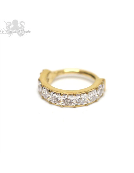 Anneau segmenté en titane pvd or 24 carats Invictus, ouverture facile