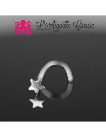 Stud Or  blanc 14k étoile