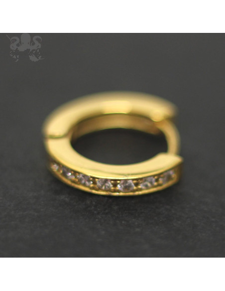 Paire de boucles d'oreilles pvd or et cristaux