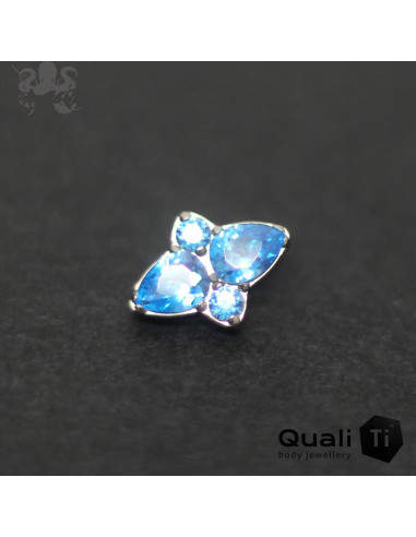 Accessoire Duo QualiTi en titane & zircons bleu- pour 1 ou 1.2 mm