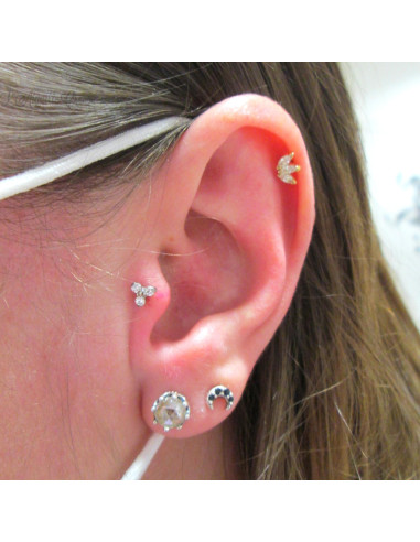 Accessoire QualiTi en titane & Mini trio de zircons - pour 1.2 mm