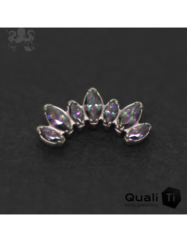 Marquise QualiTi en titane & zircons - pour 1 ou 1.2 mm