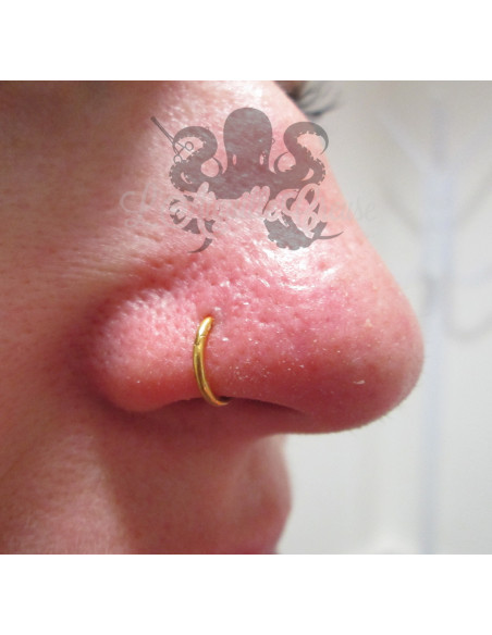 Anneau segmenté plaqué or 1 mm, ouverture facile