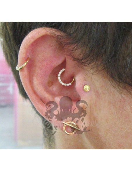 Anneau articulé en or jaune 18 carats & Swarovski