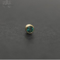 Cabochon de tourmaline en or jaune 18 carats  Threadless 2
