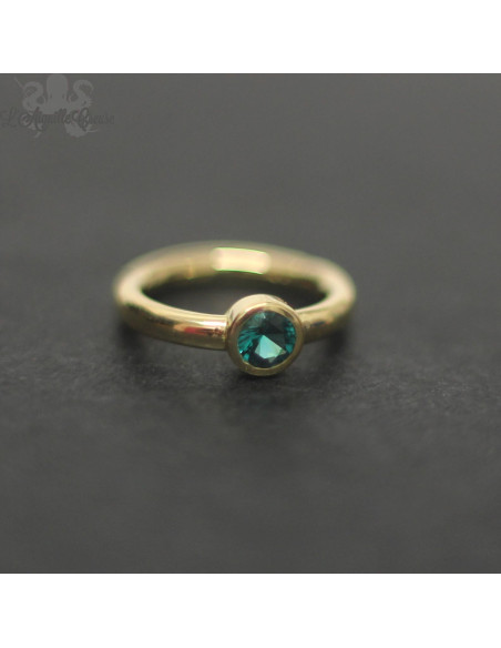 Anneau articulé en or jaune 18 carats & Tourmaline