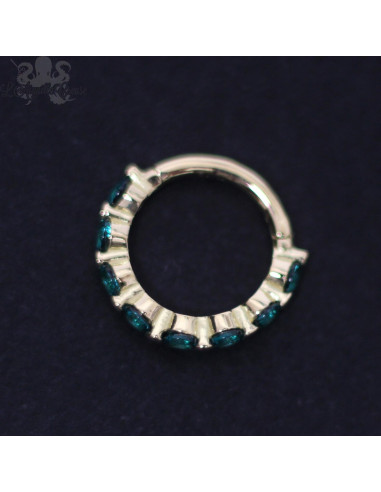 Anneau articulé en or jaune 18 carats & Tourmalines