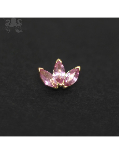 Marquise en Or 18 carats  et Saphirs roses, pour bijou en 1 ou 1.2 mm