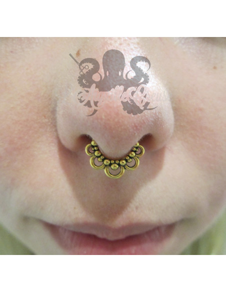 Anneau plaqué or segmenté tribal, ouverture facile