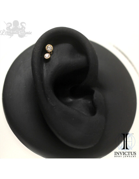 Accessoire en or 14 carats et zircons premium Threadless - Invictus