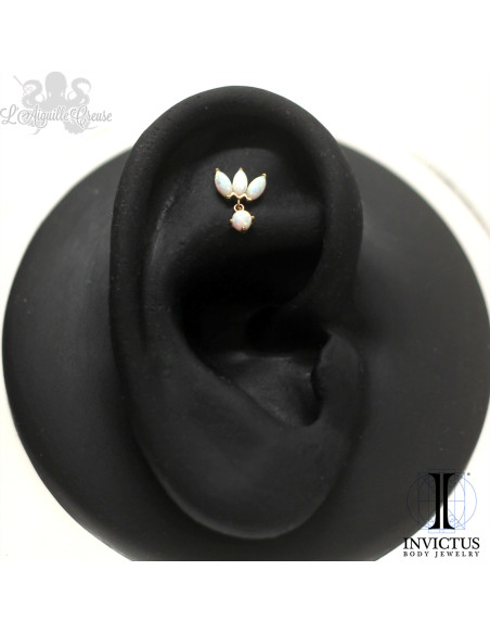 Marquise en or 14 carats et opales synthétiques Threadless - Invictus