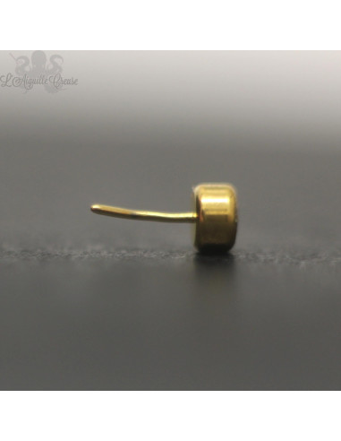 Cabochon de zircon en titane pvd or Threadless