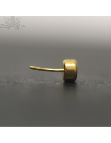 Cabochon de zircon en titane pvd or Threadless