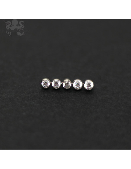 Accessoire en titane orné de zircons premiums - pour 1 ou 1.2 mm