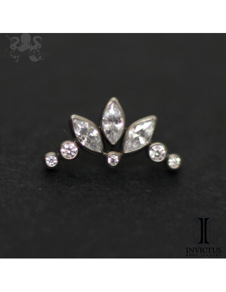 Marquise Invictus en titane et zircons premiums - threadless