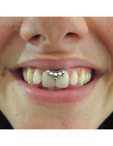 Anneau segmenté en titane Devil Heart et cristaux Swarovski, ouverture facile