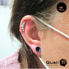 Accessoire QualiTi en titane & MAXI 5 zircons - pour 1.2 mm 2